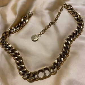 Dior chain link choker necklace